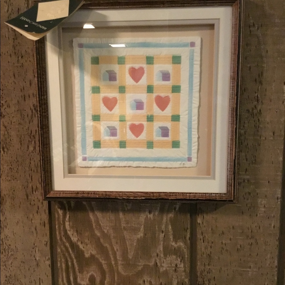 Figi Graphics Handcast Paper Signed vintage 13x13 Picture Set of 2